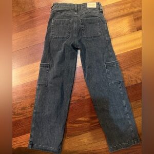 Abercrombie Kids Charcoal Wide leg cargo Jeans